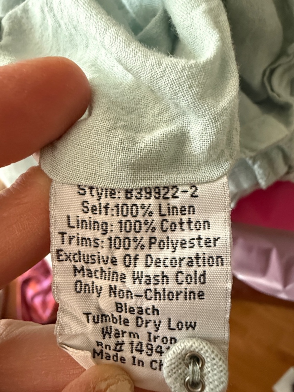 Johnny Was Biya Elektra Dress Embroidered Floral Linen Button Front Sz M Blue - Picture 11 of 11